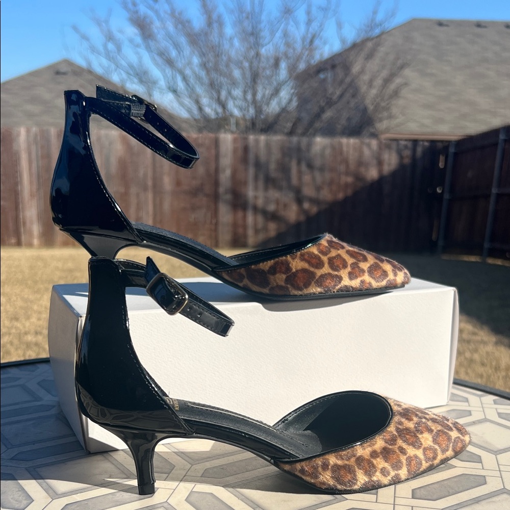 Leopard Print and Black Women's Heels